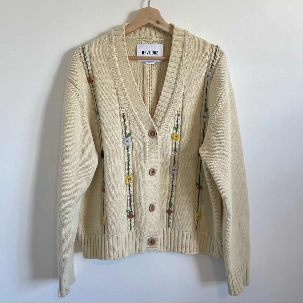 Re/Done Floral Cardigan